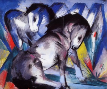 Animal Painting - Dos caballos abstracto Franz Marc German